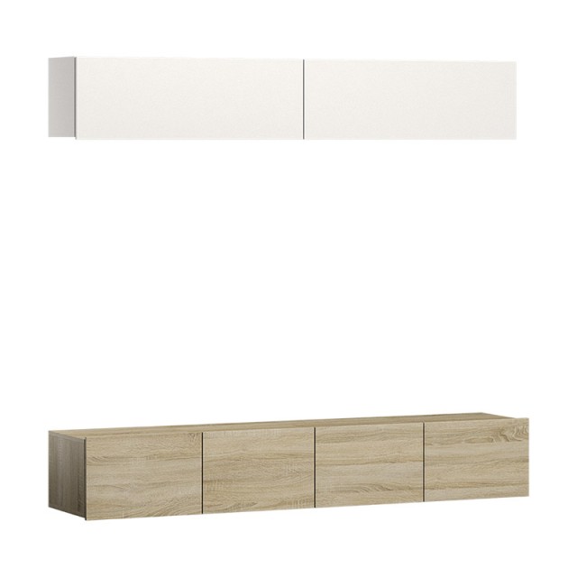 Σύνθεση Σαλονιού 200 x 42.5 x 34 cm Χρώματος Καφέ Ανοιχτό - Λευκό M...
