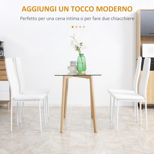 Σετ Μεταλλικές Καρέκλες Τραπεζαρίας 41 x 50 x 97 cm 4 τμχ HOMCOM 835-835V00WT