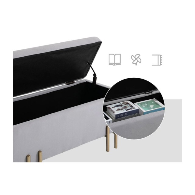 Σκαμπό με Αποθηκευτικό Χώρο 42 x 100 x 40 cm HOMCOM 838-024GY