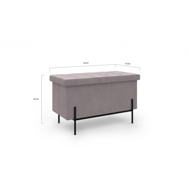Σκαμπό με Αποθηκευτικό Χώρο 76 x 37 x 45 cm Χρώματος Γκρι Loan Idomya 30012302