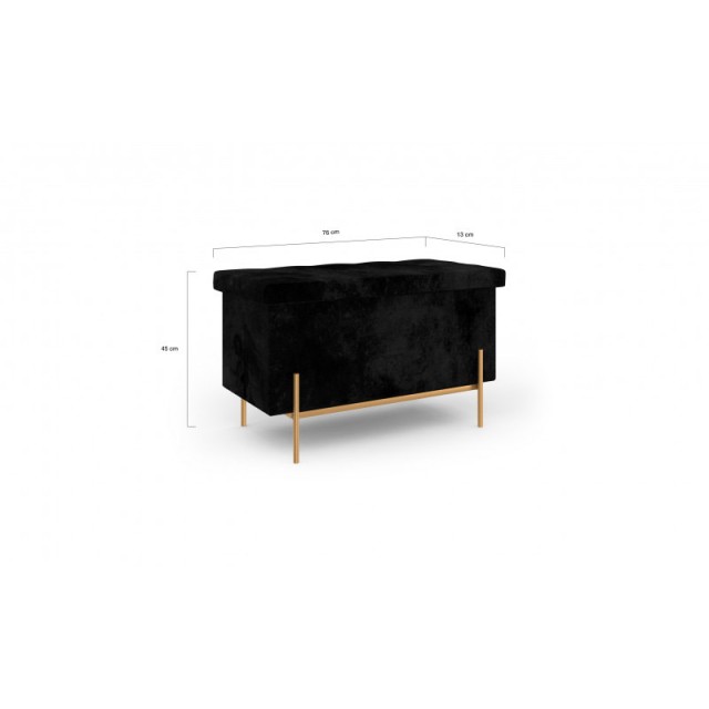 Σκαμπό με Αποθηκευτικό Χώρο 76 x 37 x 45 cm Χρώματος Μαύρο Loan Ido...