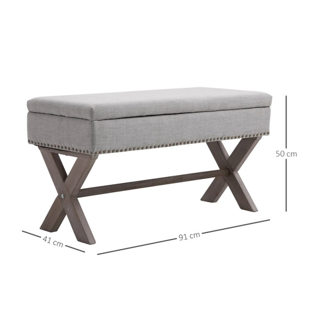 Σκαμπό με Αποθηκευτικό Χώρο 50 x 91 x 41 cm Χρώματος Γκρι HOMCOM 837-063V70GY
