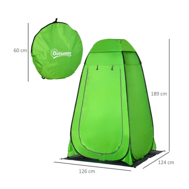 Σκηνή Αλλαγής Ρούχων / Ντους Pop-Up 126 x 124 x 189 cm Outsunny A20-258GN