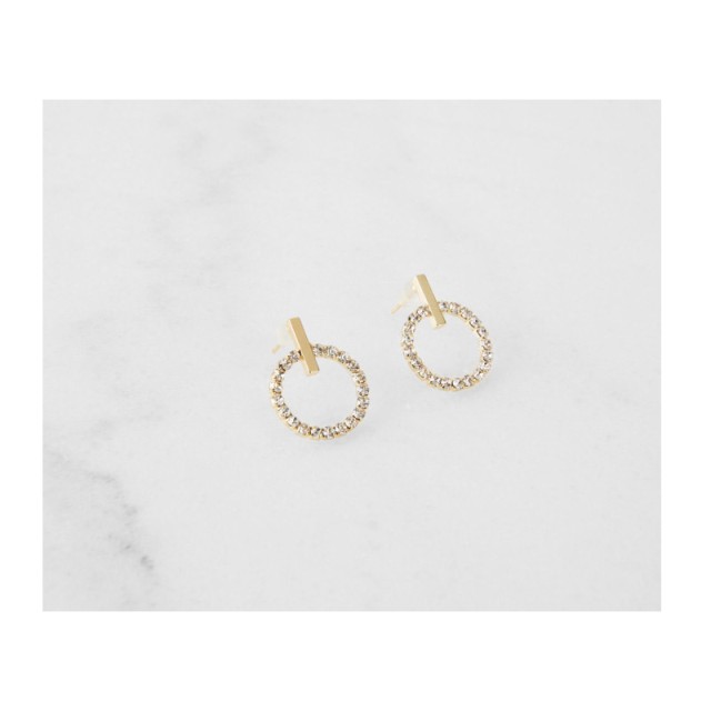 Σκουλαρίκια Alevine Jewellery Eloise με Κρύσταλλα Ζιργκόν Χρώματος Χρυσό 8720195389965