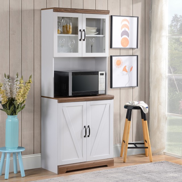 HOMCOM MDF Kitchen Island με 2 πόρτες επάνω και κάτω ντουλάπι και πάγκο εργασίας, 80x39,5x176 cm 835-394
