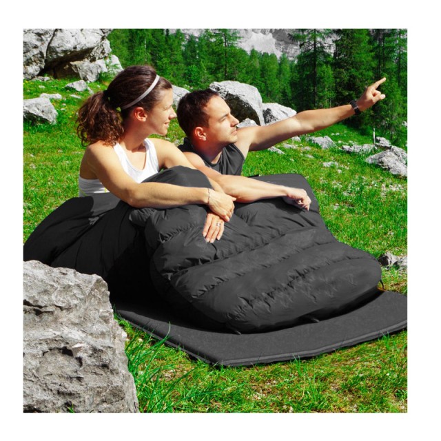Sleeping Bag Διπλό με 2 Μαξιλάρια 220 x 150 cm Costway OP3650BK