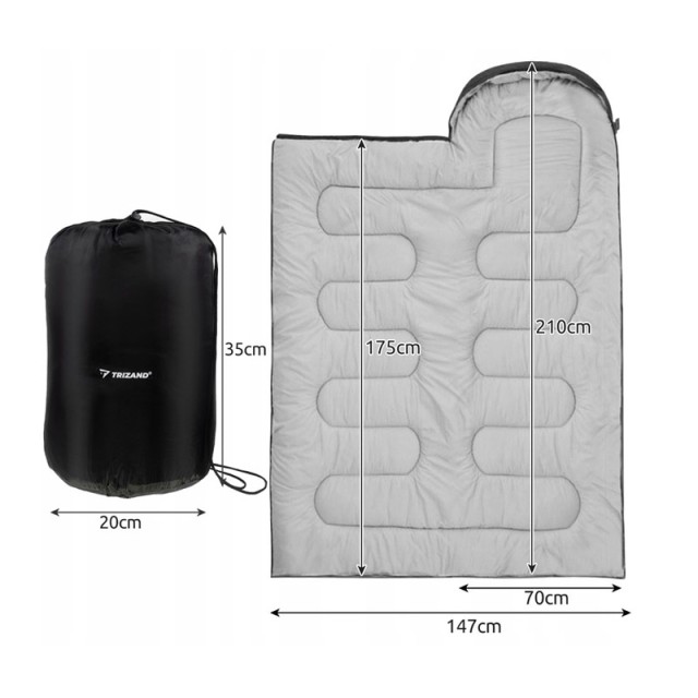 Sleeping Bag Μονό 147 x 175 - 210 cm Trizand 21084