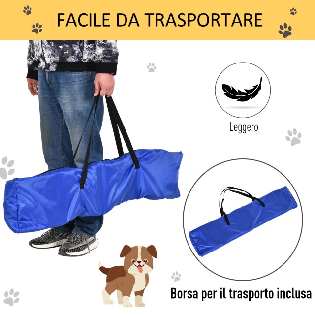 PawHut Set Agility Dog με στοιχήματα και ρυθμιζόμενο δαχτυλίδι για εκπαίδευση σκύλων D07-026