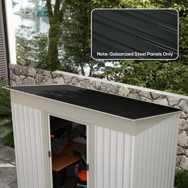 Outsunny Σετ 12 ανταλλακτικών πάνελ 129x45 cm για υπόστεγα κήπου από σκούρο γκρι γαλβανισμένο χάλυβα 84H-021V00CG