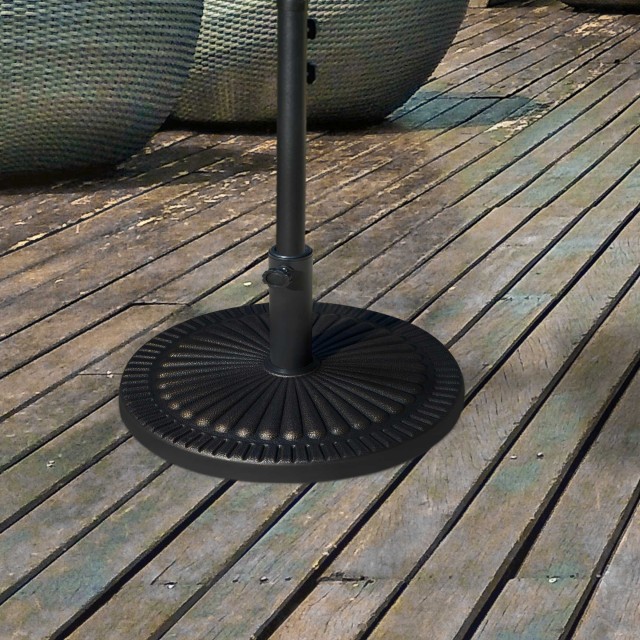 Outsunny 14,28kg Στρογγυλή βάση ομπρέλας ρητίνης με διακόσμηση, για...