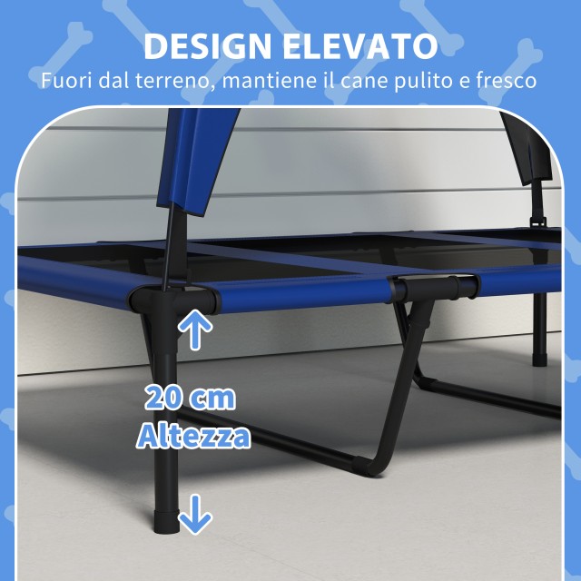 PawHut Large Dog Kennel με Προστατευτική Οροφή, από Ατσάλι και Πολυεστέρα, 106x76x94 cm, Σκούρο Μπλε D04-272V03DB