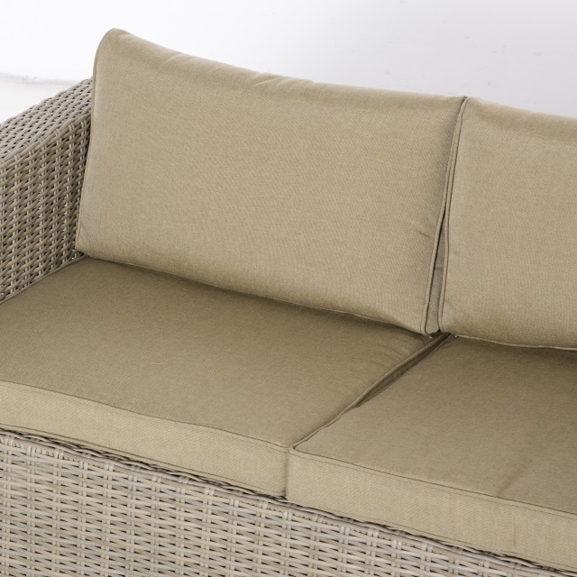 Σετ Έπιπλα Κήπου Outsunny 4 τεμαχίων σε PE Rattan, Σαλόνι εξωτερικού χώρου με 1 Καναπέ, 2 Πολυθρόνες, 1 Τραπεζάκι σαλονιού και Αποσπώμενα και Πλενόμενα Μαξιλάρια, Χακί και Μπεζ 860-211