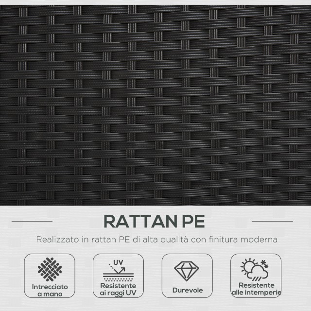 Outsunny Σετ κήπου 4 τεμαχίων από Rattan PE και ατσάλι, με καναπέ, 2 πολυθρόνες και τραπεζάκι σαλονιού, κρέμα 860-024V01