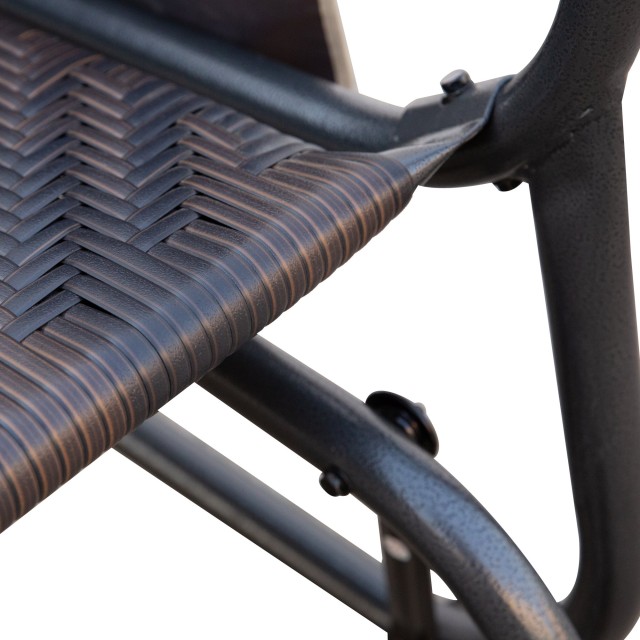 Outsunny 2θέσιος πάγκος κουνίσματος κήπου σε Rattan με πλαϊνές τσέπες 867-076