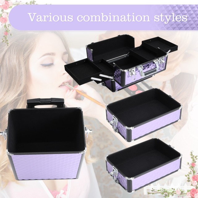 Homcom Professional Make Up Trolley από μωβ αλουμίνιο με αφαιρούμεν...