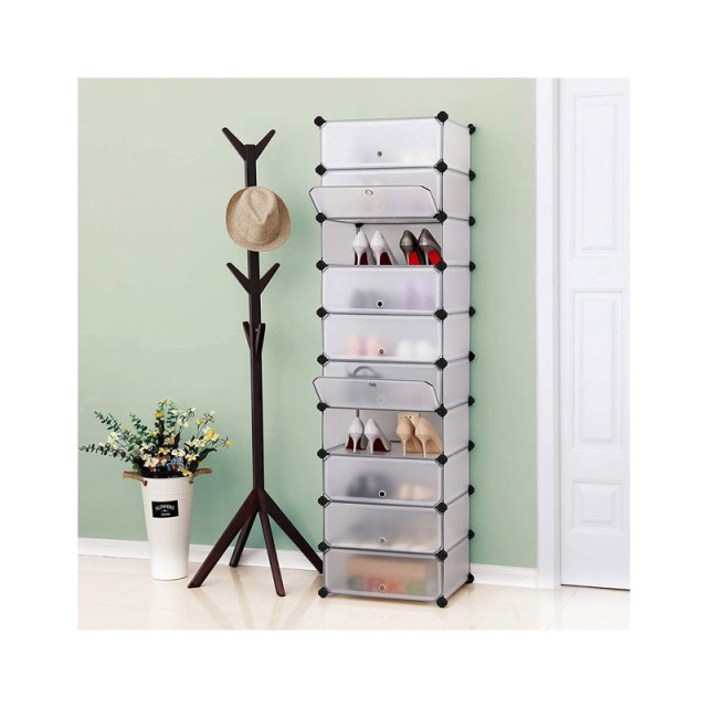 Stand Αποθήκευσης Παπουτσιών Χρώματος Λευκό Songmics LPC10W