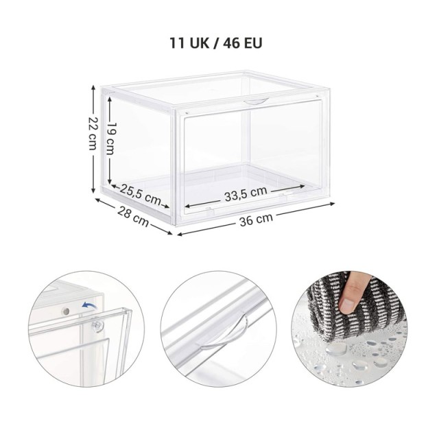 Stand Αποθήκευσης 3 Ζευγαριών Παπουτσιών 36 x 28 x 22 cm Songmics L...