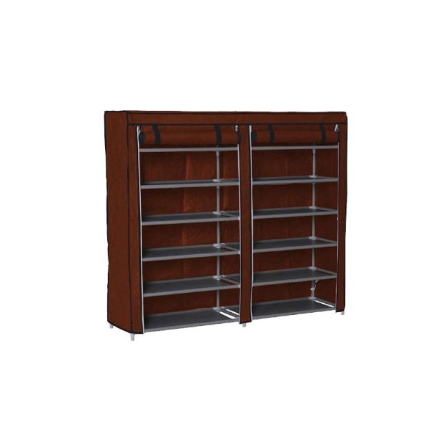 Stand Αποθήκευσης Παπουτσιών με 12 Ράφια 29 x 115 x 109 cm Χρώματος Καφέ Hoppline HOP1000975-1