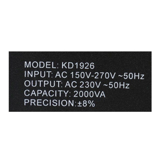 Σταθεροποιητής Τάσης 2000VA 230 V Kraft&Dele KD-1926