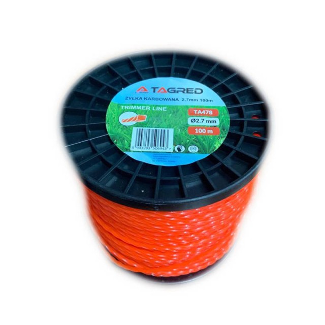 Στριφτό Νήμα Μεσινέζας Θαμνοκοπτικού 2.7 mm x 100 m TAGRED TA478 Στριφτό Νήμα Μεσινέζας Θαμνοκοπτικού 2.7 mm x 100 m TAGRED TA478