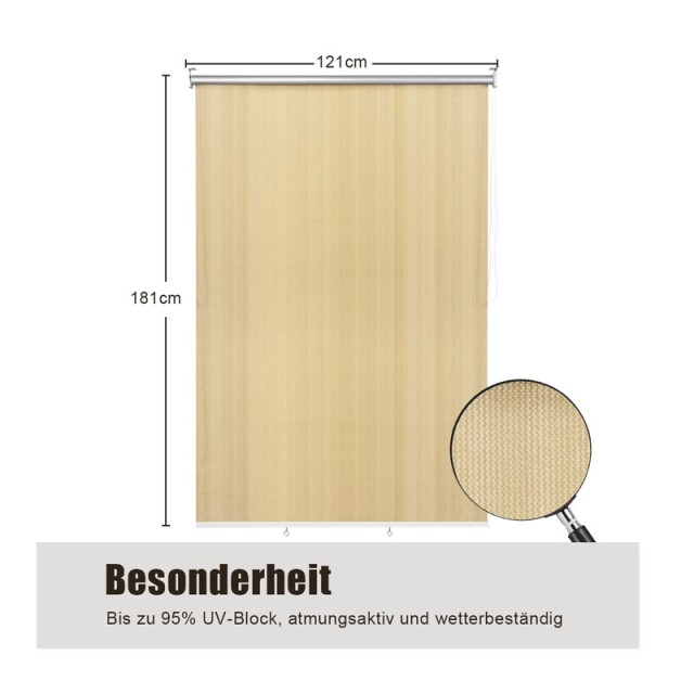 Στόρι Σκίασης Ρόλερ 121 x 181 cm Χρώματος Μπεζ Costway OP70332BE
