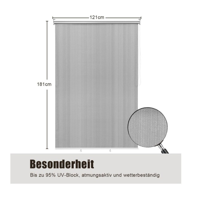 Στόρι Σκίασης Ρόλερ 121 x 181 cm Χρώματος Γκρι Costway OP70332GR