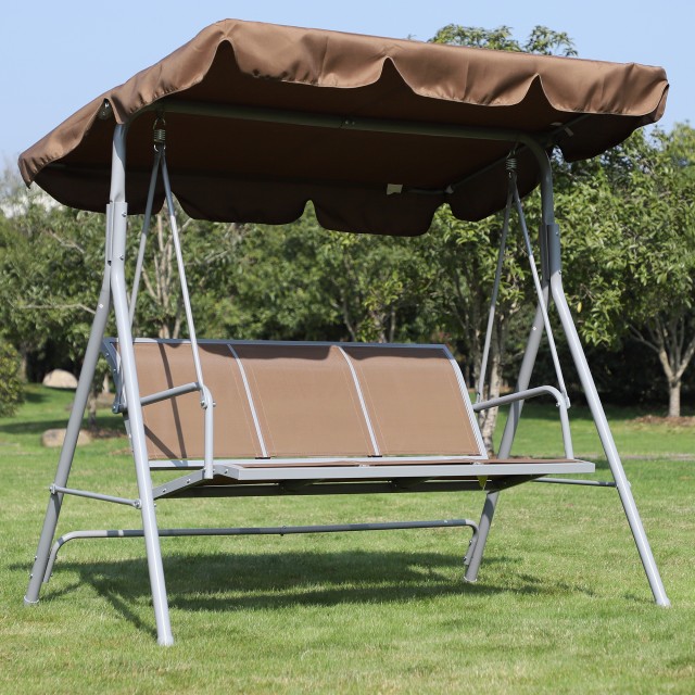 Outsunny Κούνια Κήπου 3 Θέσιων σε καφέ μέταλλο 170 x 112 x 153 cm 84A-059BN