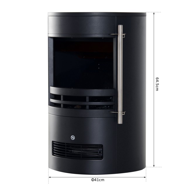 HOMCOM Ηλεκτρικό τζάκι δαπέδου ισχύος 900W / 2000W με εφέ φλόγας 41...