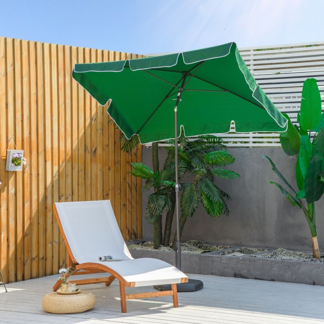 Outsunny ορθογώνια ομπρέλα κήπου 2x2,4 m με ρυθμιζόμενη κλίση και κ...