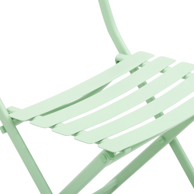 Τραπέζι και καρέκλες Outsunny Garden και Outdoor Garden σε πράσινο μεταλλικό, σετ 3 τεμαχίων που εξοικονομεί χώρο 863-055GN