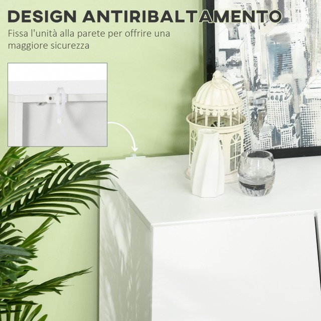 Ντουλάπι πολλαπλών χρήσεων HOMCOM Λευκό μοριοσανίδα 5 επιπέδων με ρ... Ντουλάπι πολλαπλών χρήσεων HOMCOM Λευκό μοριοσανίδα 5 επιπέδων με ρ...