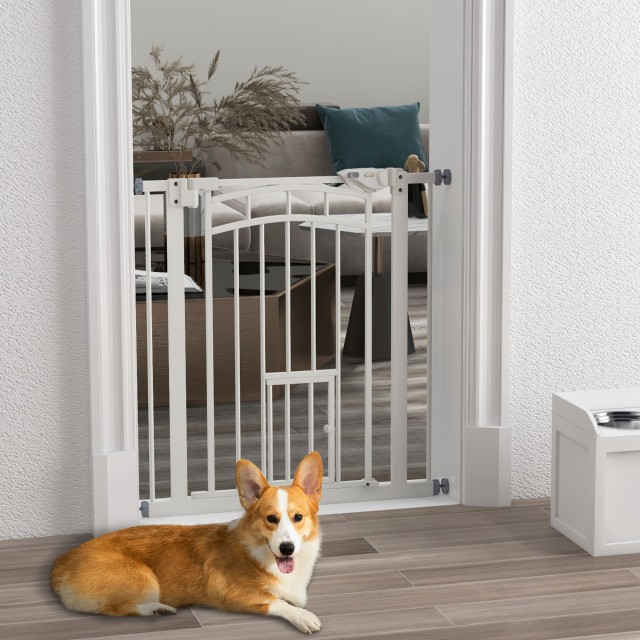 PawHut Dog Gate για Μικρά και Μεσαία Μεγέθη με Αυτόματο Κλείσιμο, σ...