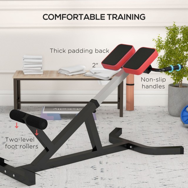 SPORTNOW Ρωμαϊκή καρέκλα ρυθμιζόμενη σε ύψος με παχιά επένδυση, από...