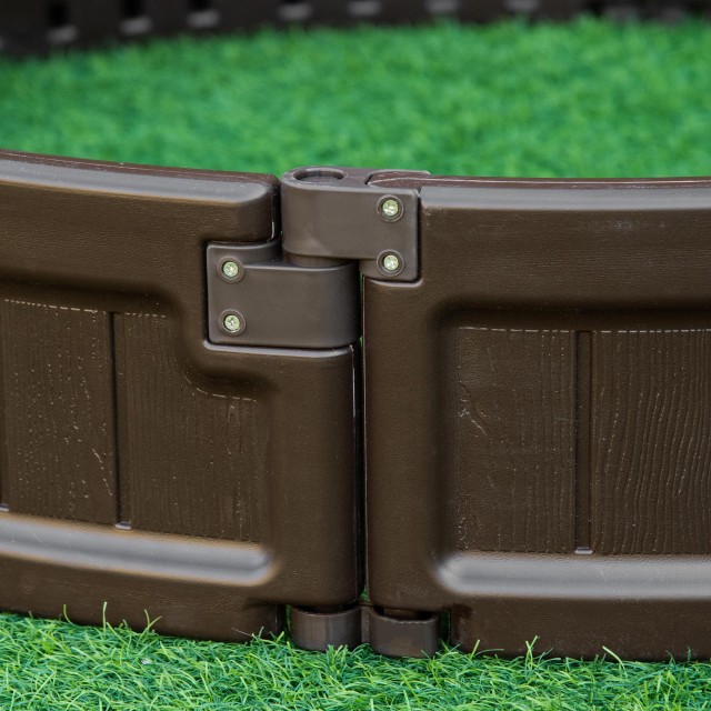 Υπερυψωμένο Κρεβάτι από HDPE Outsunny, Στρογγυλή Ζαρντινιέρα εξωτερικού χώρου, Φ123x21cm, Καφέ 845-550