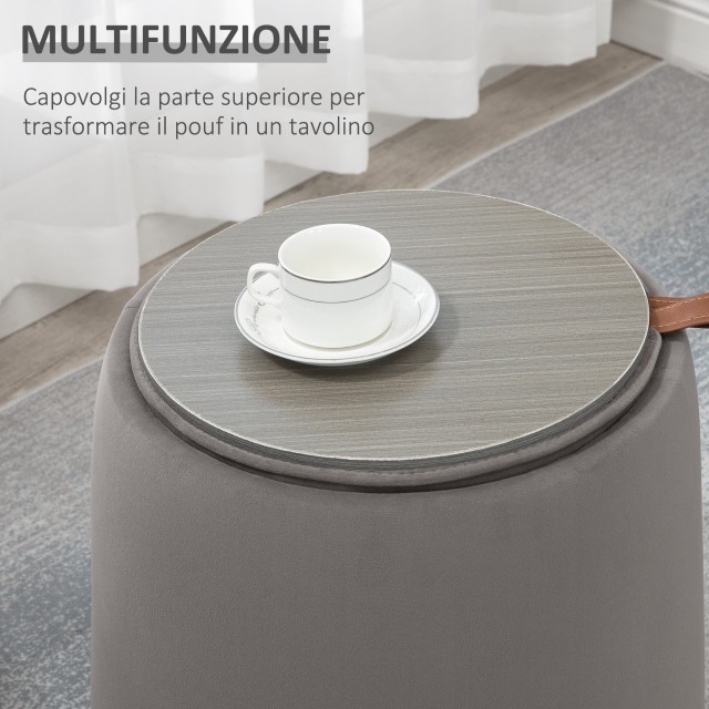 HOMCOM 2 σε 1 Velvet Storage Ottoman Convertible σε Τραπεζάκι Σαλον...