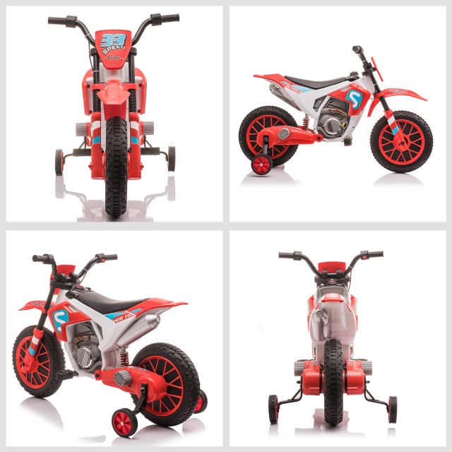 HOMCOM Electric Cross ποδήλατο για παιδιά 3-5 ετών - Κόκκινο 370-165V90RD