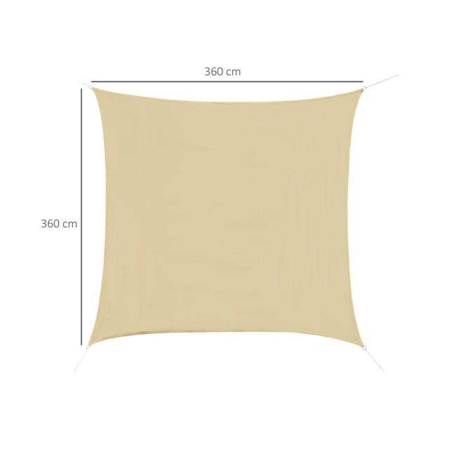 Τετράγωνο Σκίαστρο 360 x 360 cm Outsunny 100110-031SA