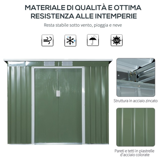 Outsunny Steel Garden υπόστεγο με διπλή συρόμενη πόρτα και αεραγωγο...