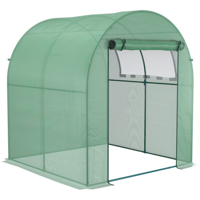 Outsunny Greenhouse Tunnel Garden με Πράσινες Πόρτες και Παράθυρα PE, 180x180x200cm 845-775V00GN