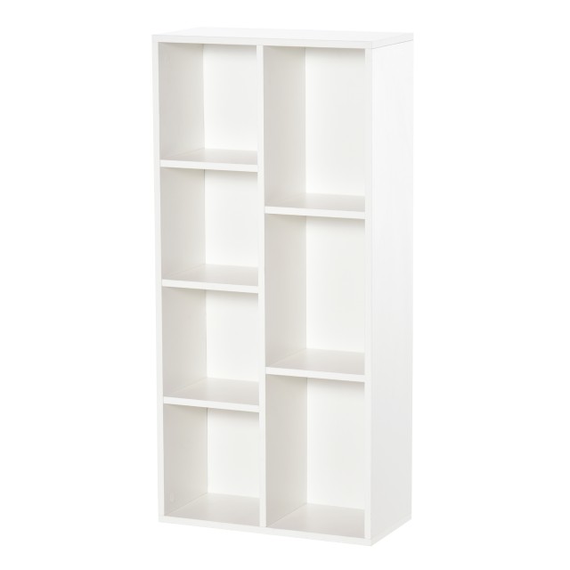 HOMCOM Modern Cube Βιβλιοθήκη με 7 Ράφια, σε μοριοσανίδα, 50x24x106 cm, Λευκό 836-367WT