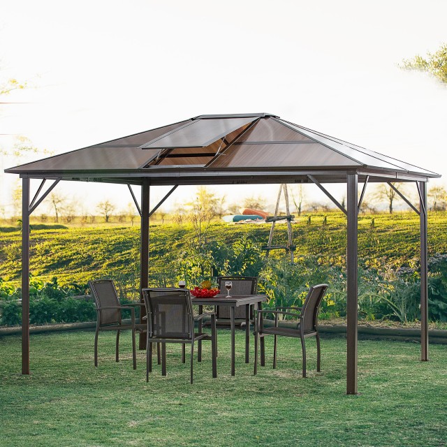 Outsunny Garden Gazebo με ηλιοροφή από πολυανθρακικό Anti-UV 50+ 84C-203