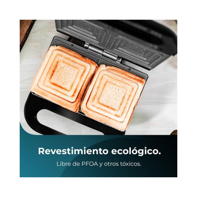 Τοστιέρα - Σαντουιτσιέρα 800 W RocknToast Square + Cecotec CEC-02953