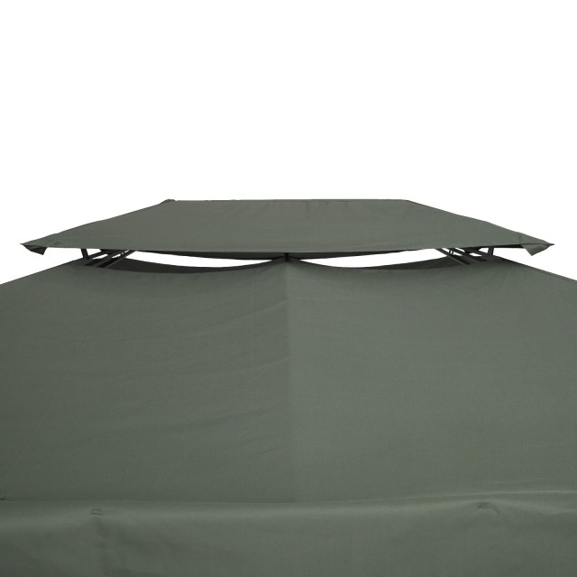 Outsunny 4x3m 2-Tier Polyester Gazebo κάλυμμα με ιμάντες και 10 οπές αποστράγγισης, σκούρο γκρι 84C-102CG