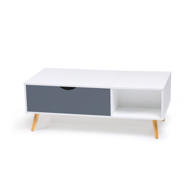Τραπέζι Σαλονιού με Ρυθμιζόμενο Ύψος 110 x 55 x 43 cm Χρώματος Γκρι...