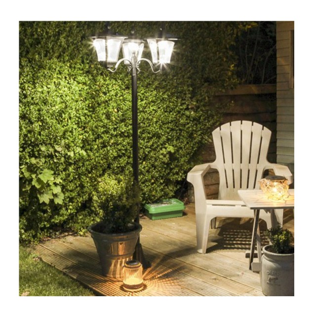 Τριπλό Ηλιακό LED Φανάρι Κήπου Κολόνα 182.5 cm Outsunny 842-109