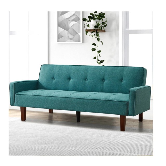 Τριθέσιος Καναπές Κρεβάτι 188 x 80 x 97 cm Χρώματος Τιρκουάζ Shally...