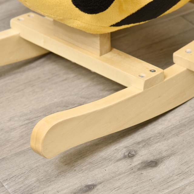 HomCom Wooden Rocking Horse Bee για Παιδιά 60 x 33 x 45 cm Κίτρινο και Μαύρο 330-010
