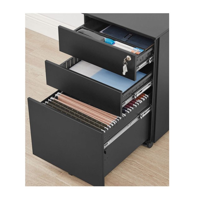 Τροχήλατη Μεταλλική Συρταριέρα Γραφείου με 3 Συρτάρια 52 x 39 x 60 ...