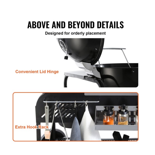 Τροχήλατη Ψησταριά - Μπάρμπεκιου με Κάρβουνο 109 x 79 x 101 cm VEVO...