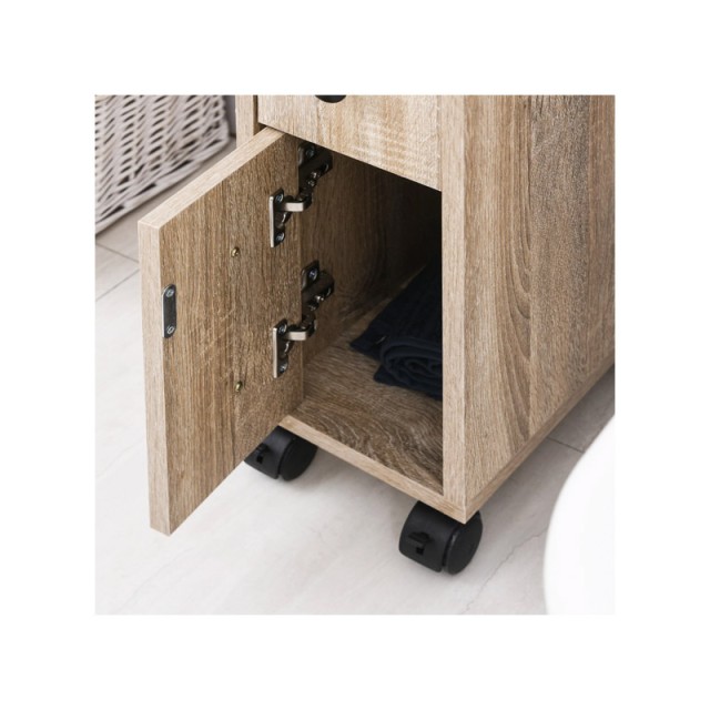 Τροχήλατο Ξύλινο Έπιπλο Μπάνιου 18 x 30 x 68.5 cm Kleankin 834-256AK
